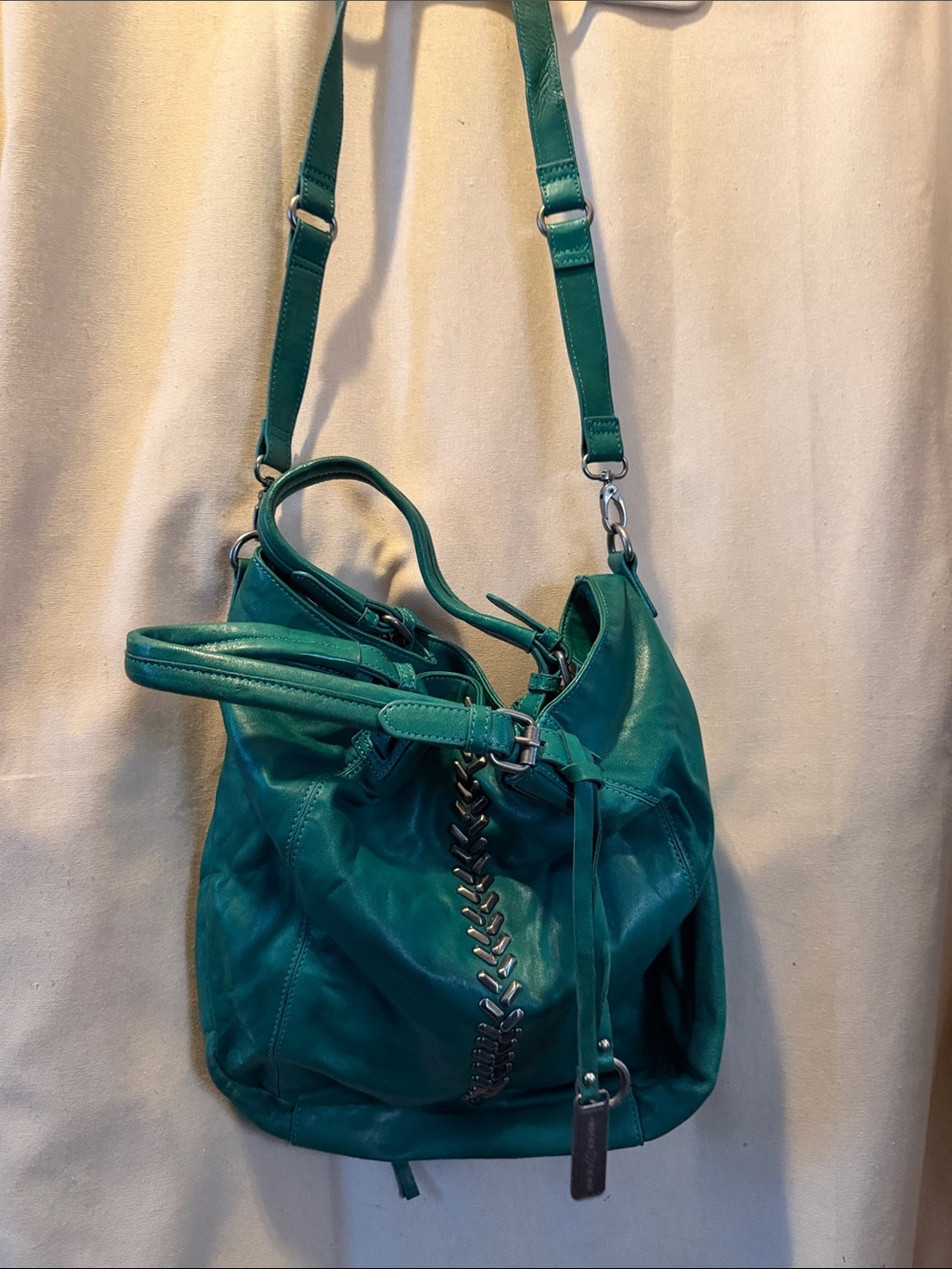 Like New Lucky Brand Teal Leather Hobo Bag - Women's Shoulder Bag